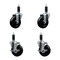 Service Caster 4'' Soft Rubber Wheel Swivel 1-1/8'' Expanding Stem Caster Set 2 Brakes, 4PK SCC-EX20S414-SRS-2-TLB-2-118 - alternate 1